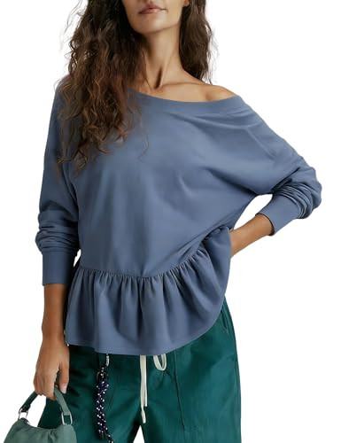 QIBABU Womens Open Back Workout Shirts Long Sleeve Peplum Top Lightweight Yoga Tunic Blouse Y2k O... | Amazon (US)