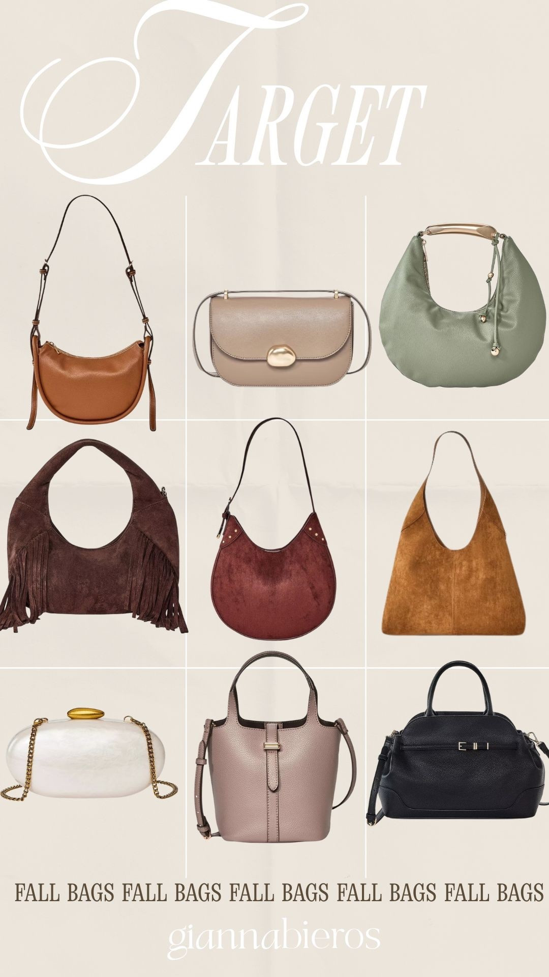 Target new trendy fall bags! 

Purse 
Fall fashion 

#LTKStyleTip #LTKSeasonal #LTKFindsUnder100