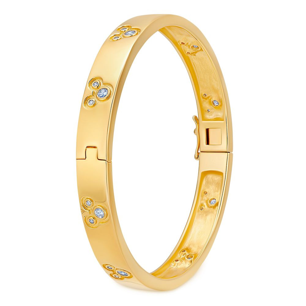 Mickey Mouse Icon Yellow Gold Bangle by CRISLU | Disney Store