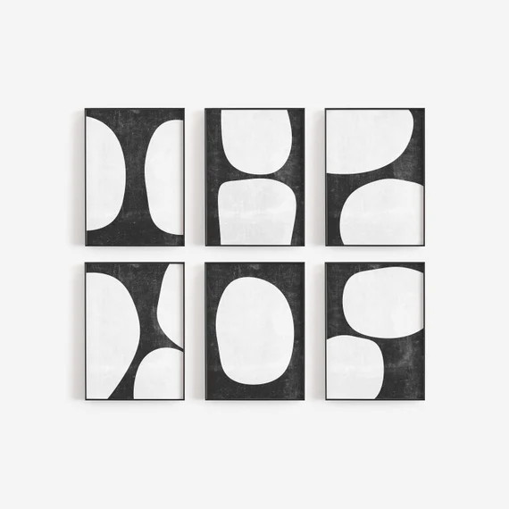 Read the full title
    Abstract Black and White Art Set, Printable Wall Art Gallery Wall, Mid Ce... | Etsy (US)