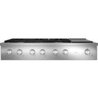Cafe 48"" Commercial-Style Gas Rangetop with 6 Burners and Integrated Griddle (Natural Gas) in Stainless Steel CGU486P2TS1 | Cafe Appliances (US)