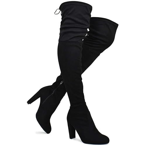 Premier Standard Women's Over The Knee Boot - Sexy Over The Knee Pullon Boot - Trendy Low Block H... | Amazon (US)