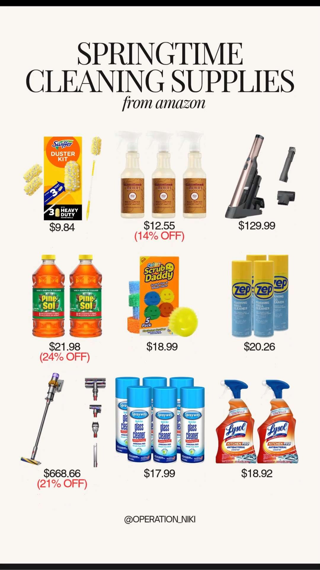 Get your home ready for the new season with these Springtime Cleaning Supplies. 🧼✨ There is nothing like a deep clean and a fresh reset to make your space feel light and airy again.

From powerful vacuums that catch every bit of dust to refreshing sprays and high-quality sponges, having the right essentials makes the job so much easier. Don't forget those dusters to reach every corner for a home that truly sparkles from top to bottom. It is the perfect time to clear out the winter clutter and start fresh. 🍋🧤

Follow for more @OPERATION_NIKI on IG, TikTok, & Facebook

#SpringCleaning #CleaningSupplies #AmazonHome #HomeOrganization #CleanHome #SpringRefresh #OperationNiki #CleaningHacks #SpringClean2026 #TidyHome #AmazonFinds #DeepCleaning #HomeMaintenance 

 #LTKHome