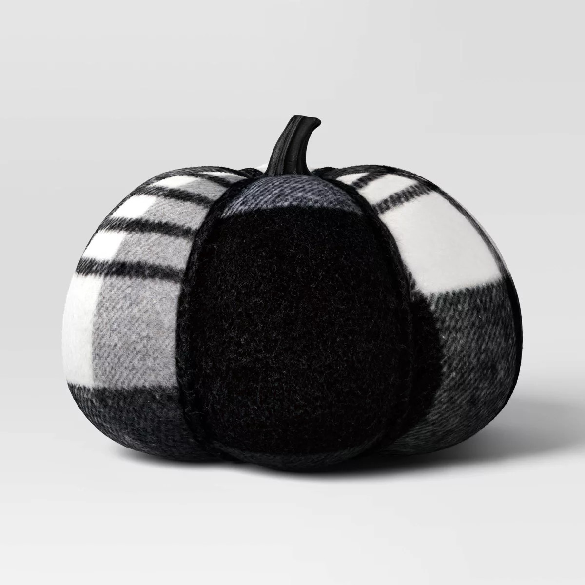 5.75" Brushed Plaid Knit Pumpkin Halloween Decorative Figurine Black- Hyde & EEK! Boutique™: Mo... | Target