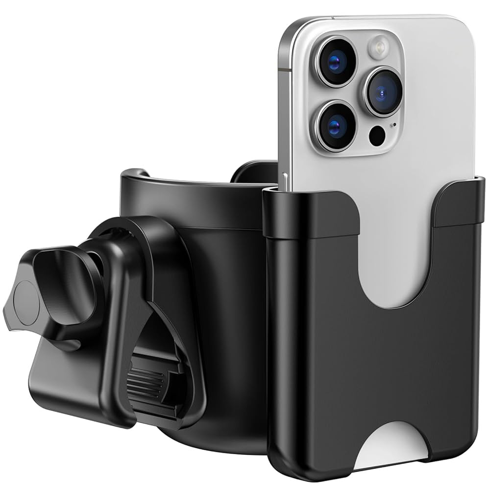 Guiseapue Cup Holder for Walker: Stroller Cup Holder Attachment with Phone Holder, Wheelchair/Str... | Amazon (US)