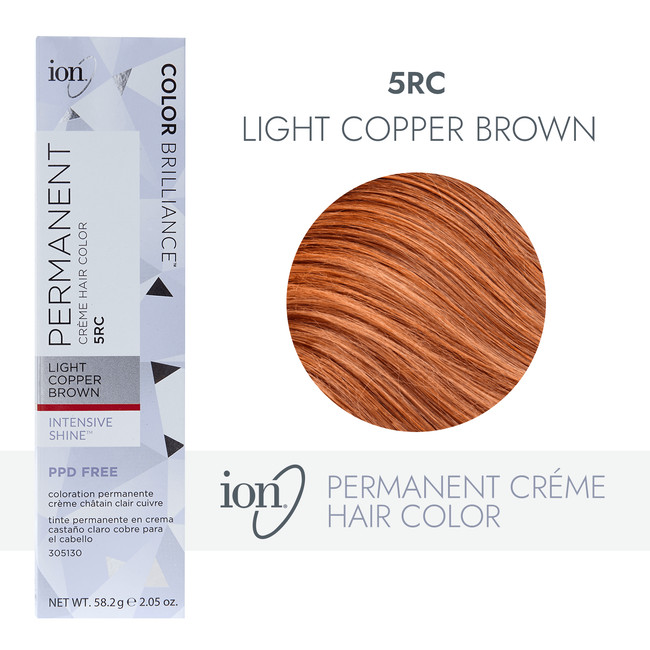 Ion 5RC Light Copper Brown Permanent Creme Hair Color 2.05 Oz | Sally Beauty