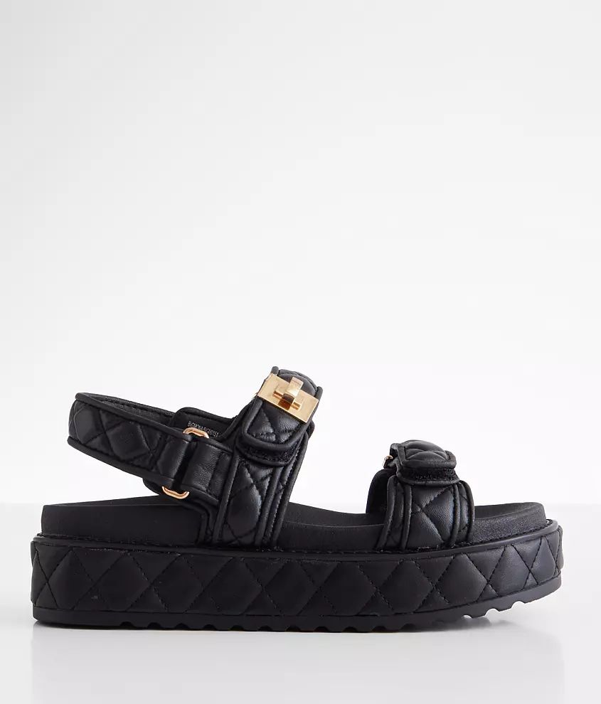 Bigmona Leather Flatform Sandal | Buckle