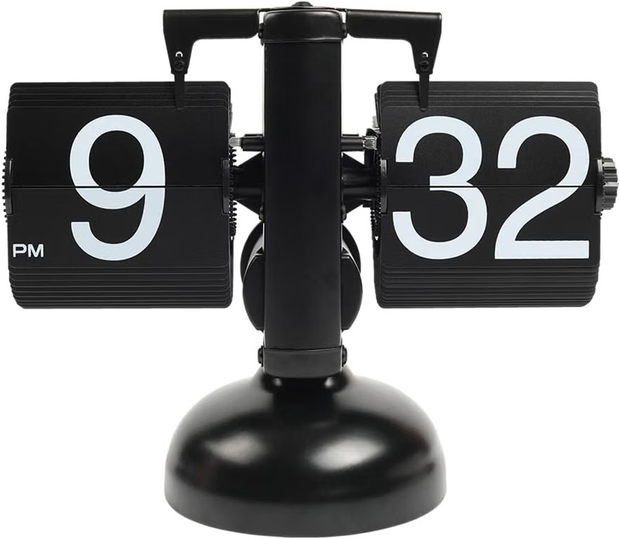 mooas Flip Desk Clock (Black), Retro Vintage Design Auto Flip Table Clock | Amazon (US)