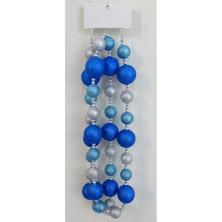 Way To Celebrate Hanukkah Glitter Ball Garland, Blue and Silver - Walmart.com | Walmart (US)