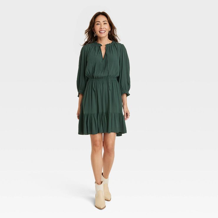 Women's Long Sleeve Folkloric A-line Dress - Knox Rose™ | Target