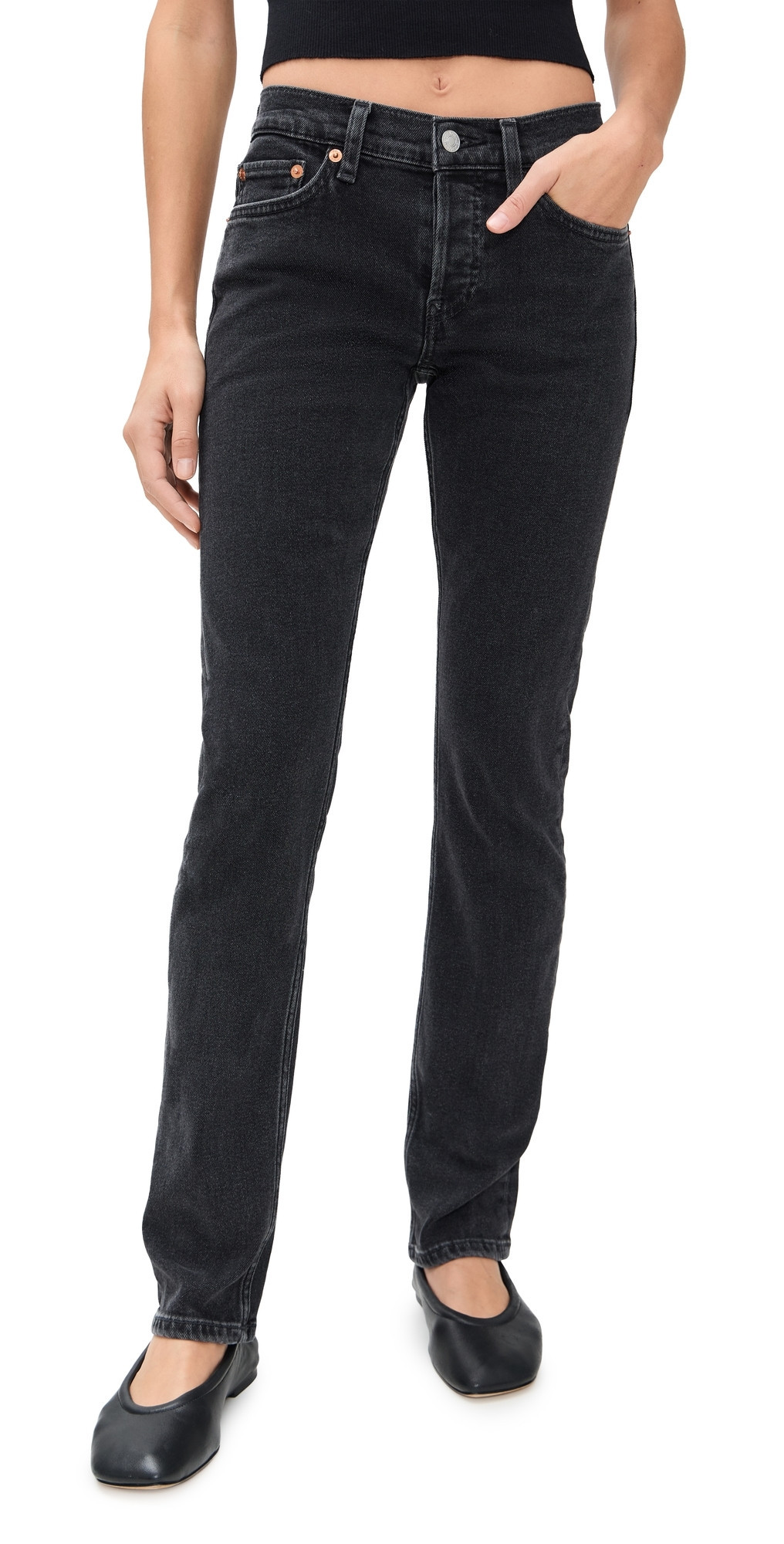RE/DONE The Slim Cig Jeans Back To Black 27 | Shopbop
