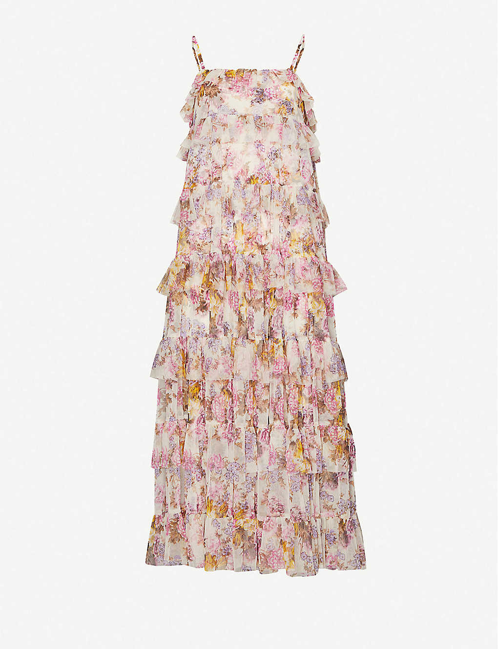 NEEDLE AND THREAD
          
          Harmony floral-print recycled tulle midi dress | Selfridges