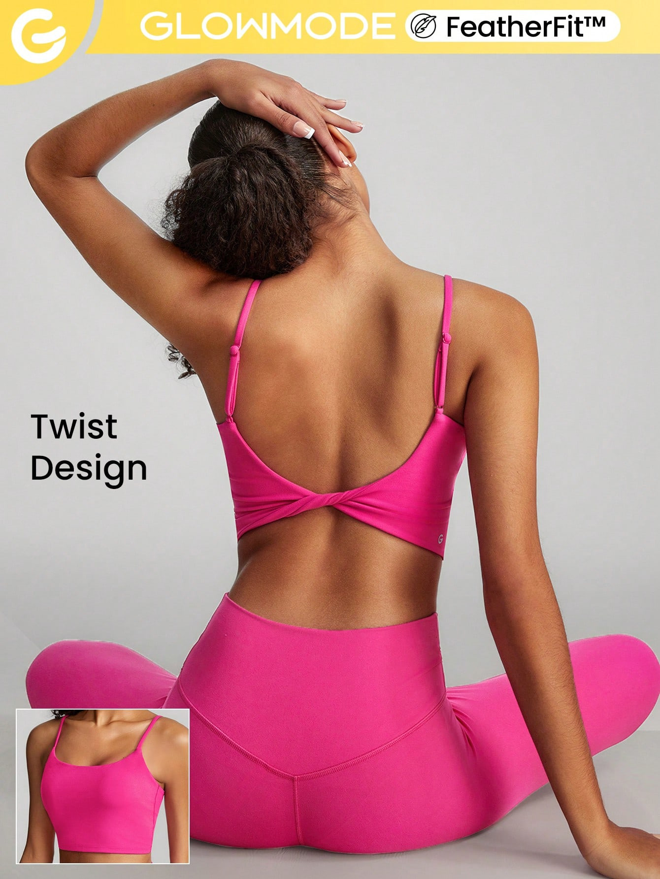 GLOWMODE FeatherFit™ Knot Going Anywhere Twisted Backless Tank Top Light Support Low Impact Yog... | SHEIN