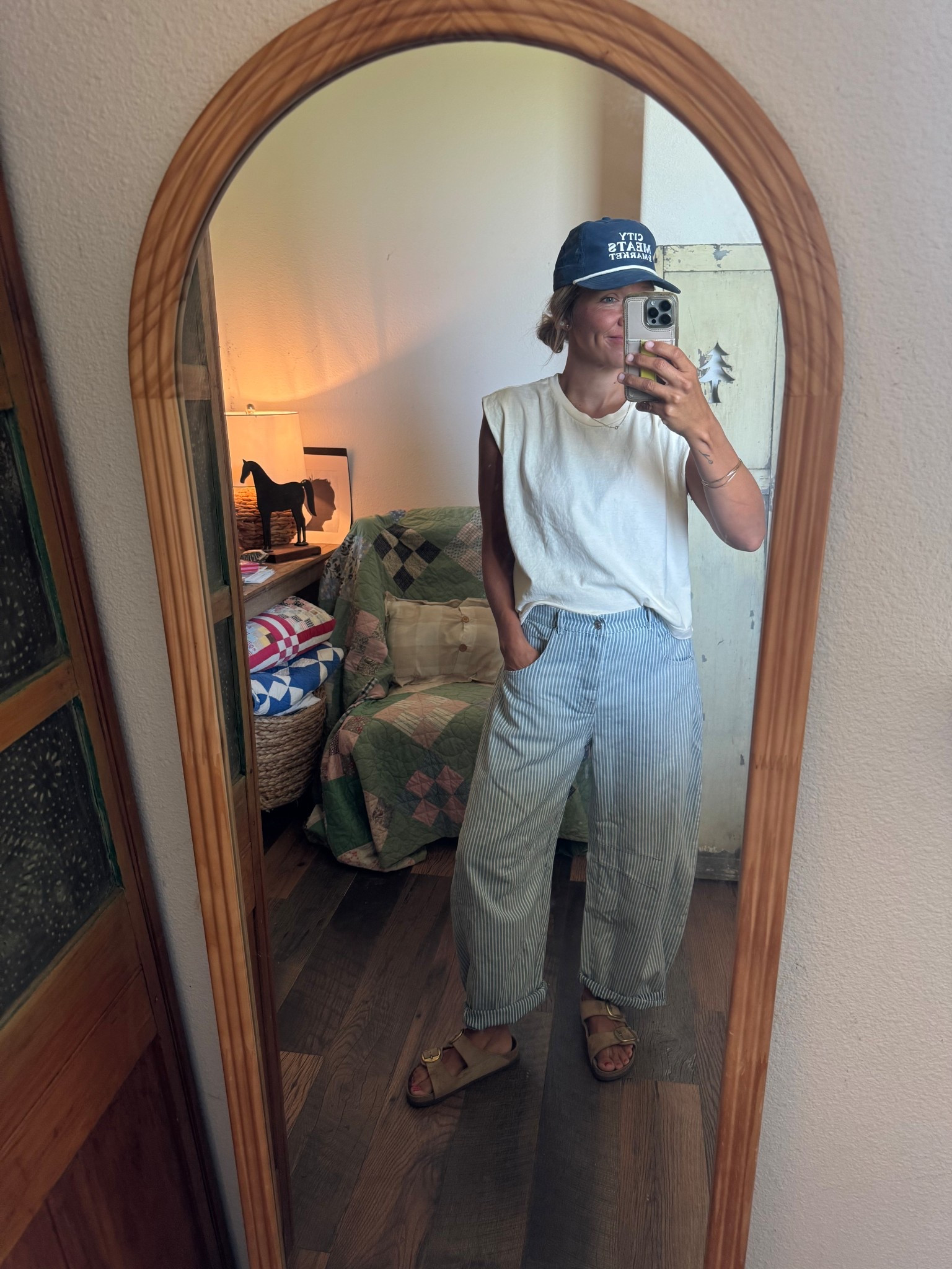 This tank is my fav! It’s comes in a 2 pack for super cheap. True to size. Jeans are from an online boutique, but brand is Ee Some Cove Pinstripe. You might google to see if you can find them!

#LTKSummerEdit #LTKFindsUnder50 #LTKOver40