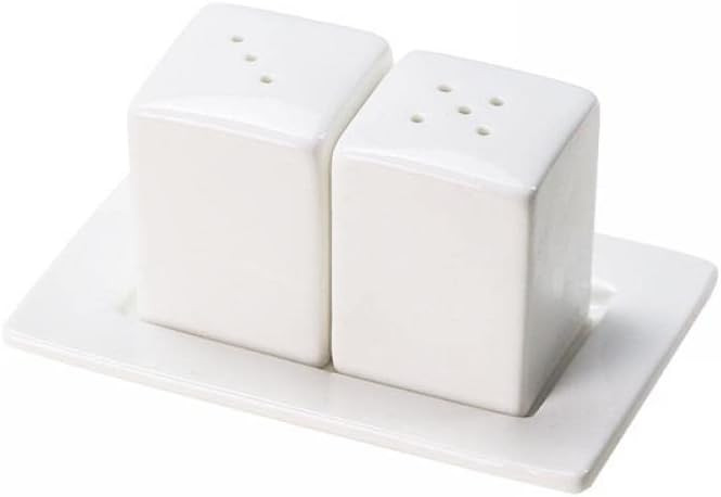 Gaolinci White Porcelain Salt & Pepper Shakers, Salt Shaker Set with Tray | Amazon (US)