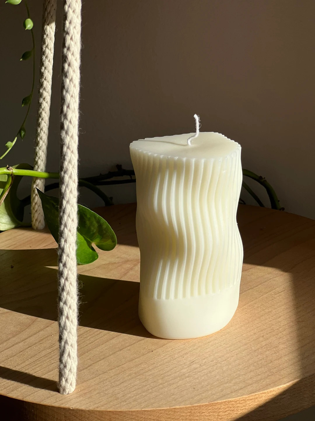 Wavy Candle Aesthetic Decor Luxury Candle Soy Wax - Etsy | Etsy (US)