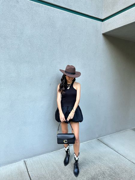 summer outfit 
summer fashion, summer trends, bubble dress, cowgirl boots

#LTKStyleTip