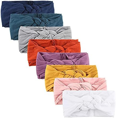 Makone Baby Headbands with Bows-Handmade Stretchy Nylon Pom Pom Bun 5.5 inch Big Hair Bow Headband f | Amazon (US)