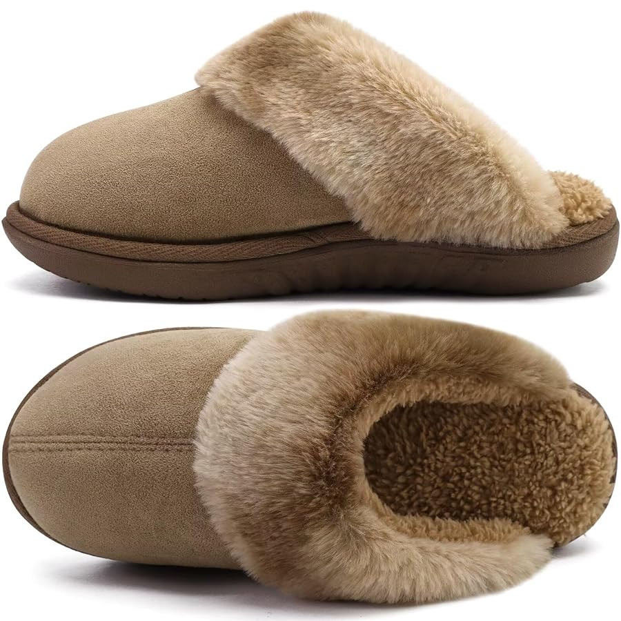 jiajiale Women's Memory Foam Slippers Ladies Slip On Arch Support Suede Scuff Slipper Cozy Fuzzy ... | Amazon (CA)
