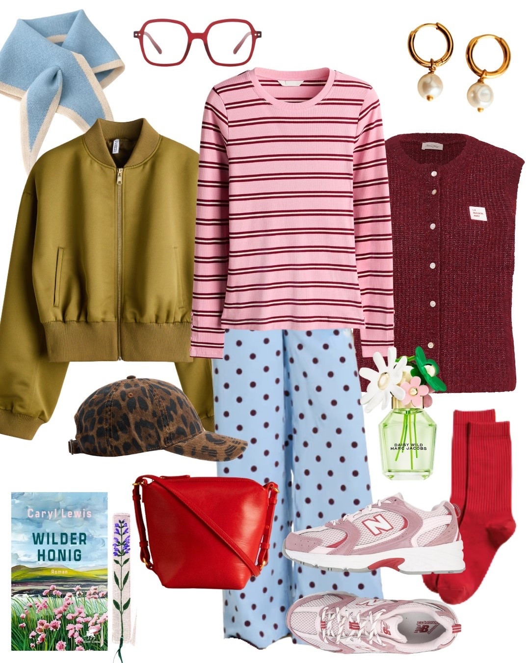 Polka dot Adidas pants - Streifen und Punkte mit Weste in Burgundy #americanvintage #dopaminedressing 

#LTKspring #LTKdeutschland