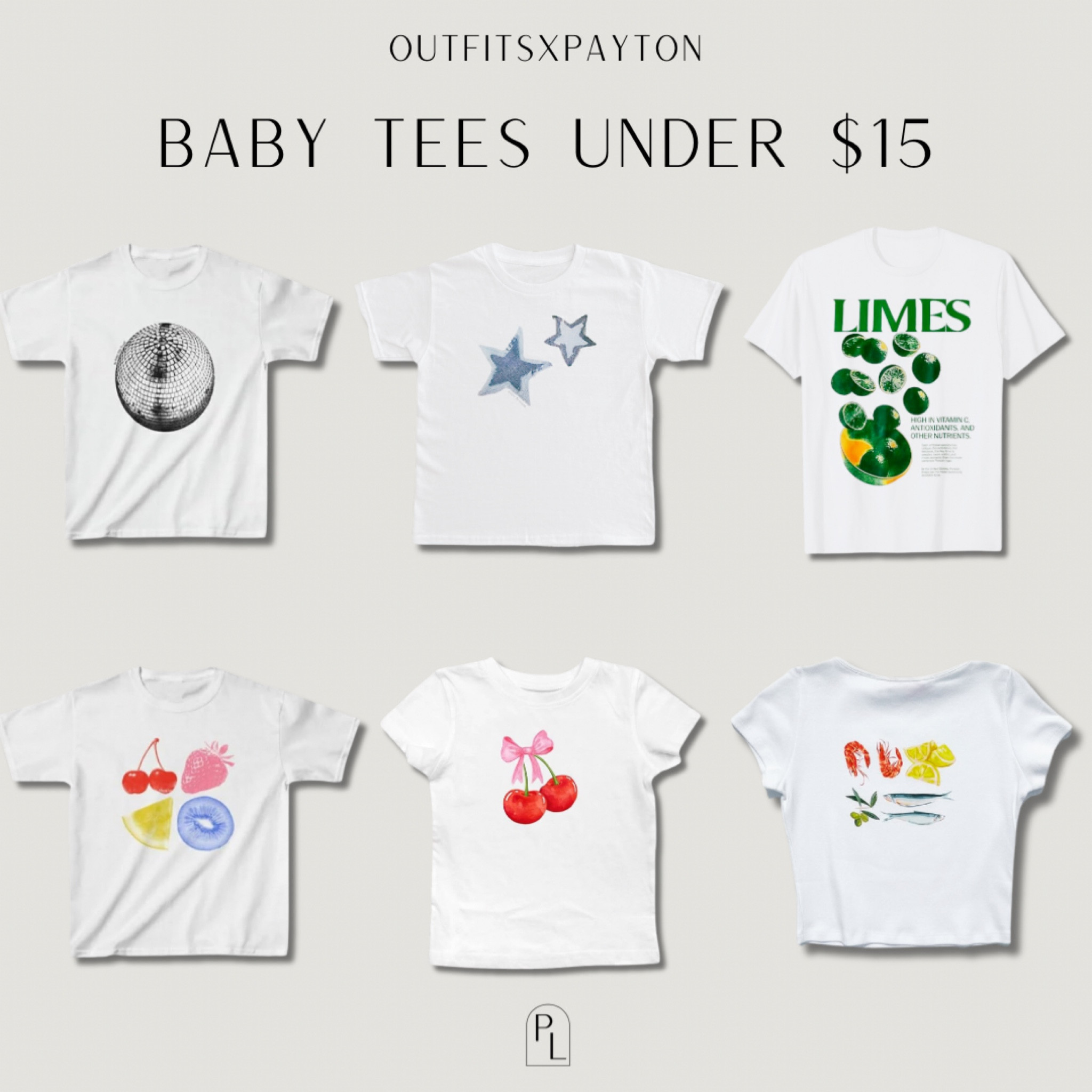Trend Alert - graphic baby tees 🍒

here’s a few from amazon that are all under $15! 

#LTKSeasonal #LTKstyletip #LTKsalealert