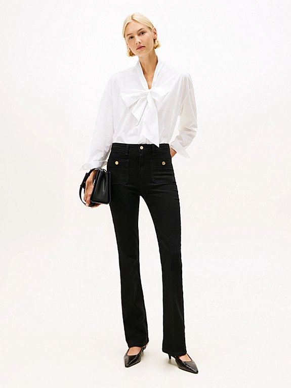 Black High Rise Bootcut Jeans | Tommy Hilfiger UK