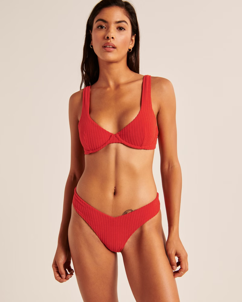 Women's Terry Tall-Side High-Leg Cheeky Bottoms | Women's Swimwear | Abercrombie.com | Abercrombie & Fitch (US)