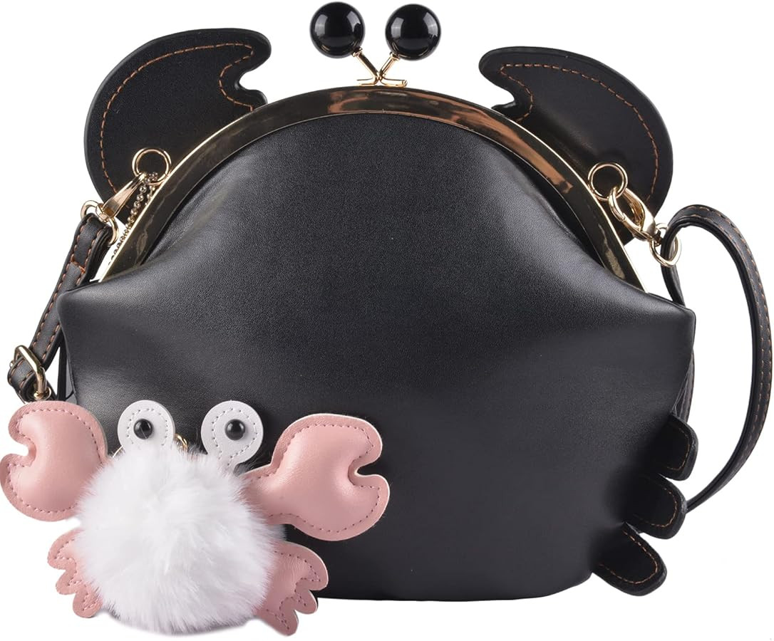 QZUnique Crab Handbag Crayfish Shells Crossbody Bag Novelty Animal Shaped Purse Detachable Should... | Amazon (US)