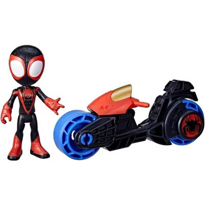 Spidey and His Amazing Friends Action Figure With Motorcycle 4" Miles Morales | Target