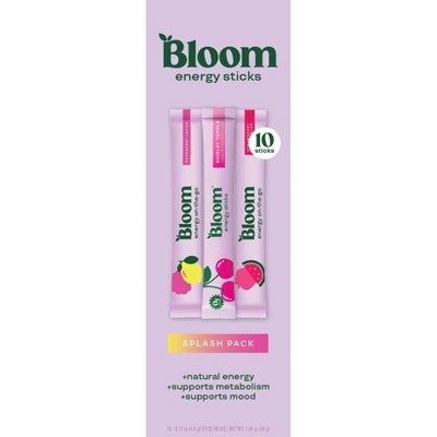 BLOOM NUTRITION Splash Pack Natural Energy Sticks - 10ct | Target