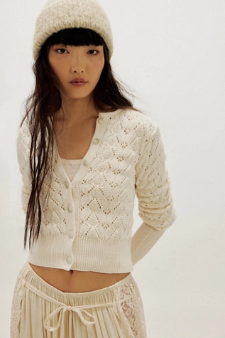Pretty In Pointelle Cardi | Free People (Global - UK&FR Excluded)