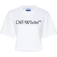 Off White Cropped T Shirt With Print | Balardi (US & Canada)