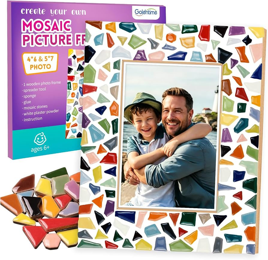 goldentime Decorate Your Own Mosaic Picture Frame - DIY Mosaic Craft Kits Fun Arts and Crafts for... | Amazon (US)