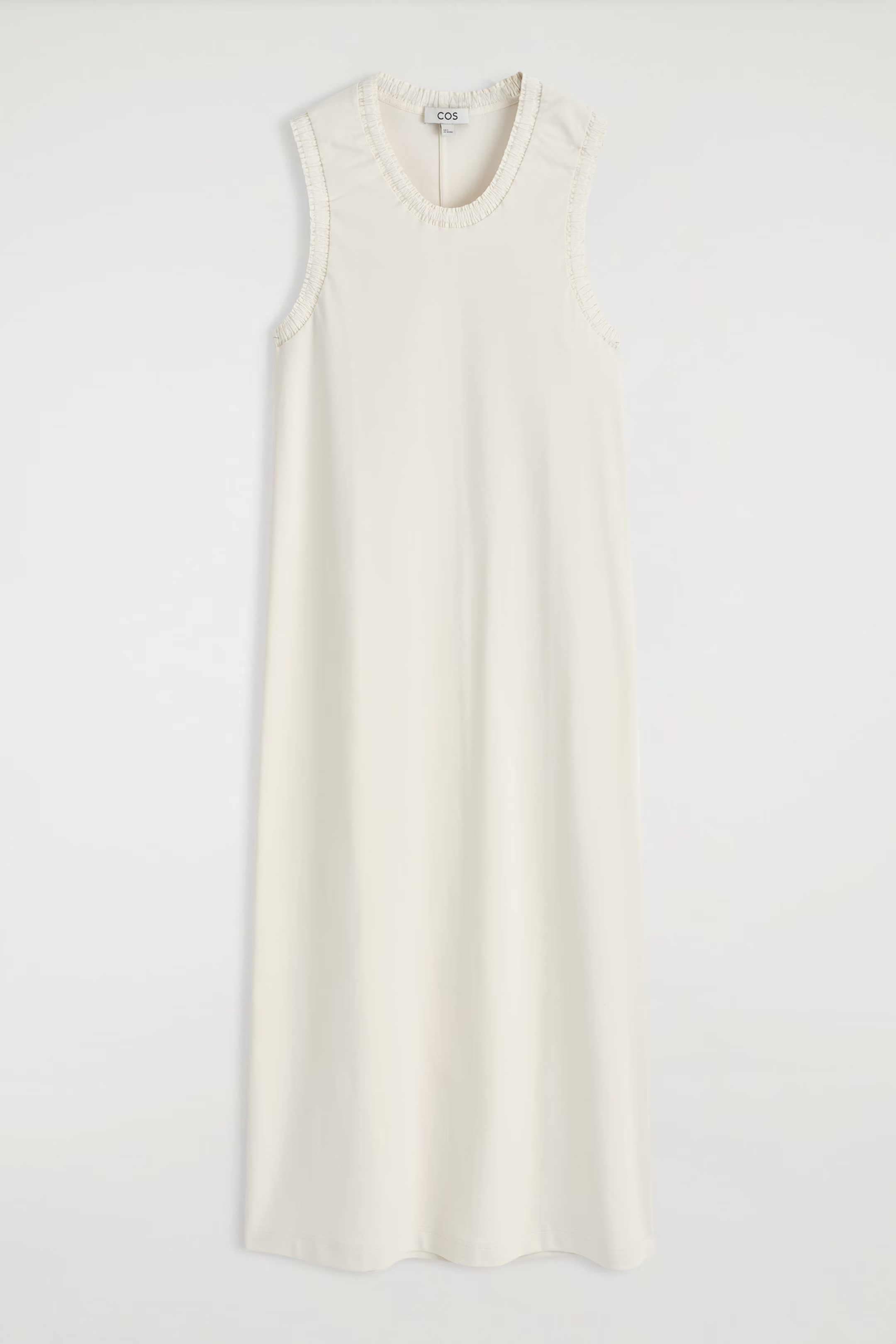 RUFFLED COTTON MIDI DRESS - WHITE | COS | COS (EU)
