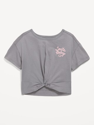 Twist-Front Graphic T-Shirt for Girls | Old Navy (US)