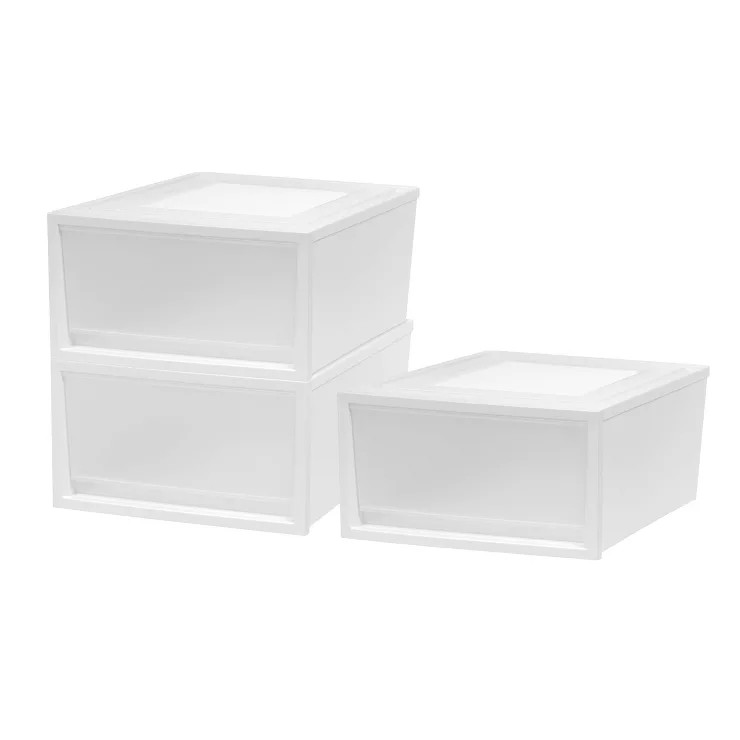 IRIS 3pk Plastic Storage Drawer White | Target