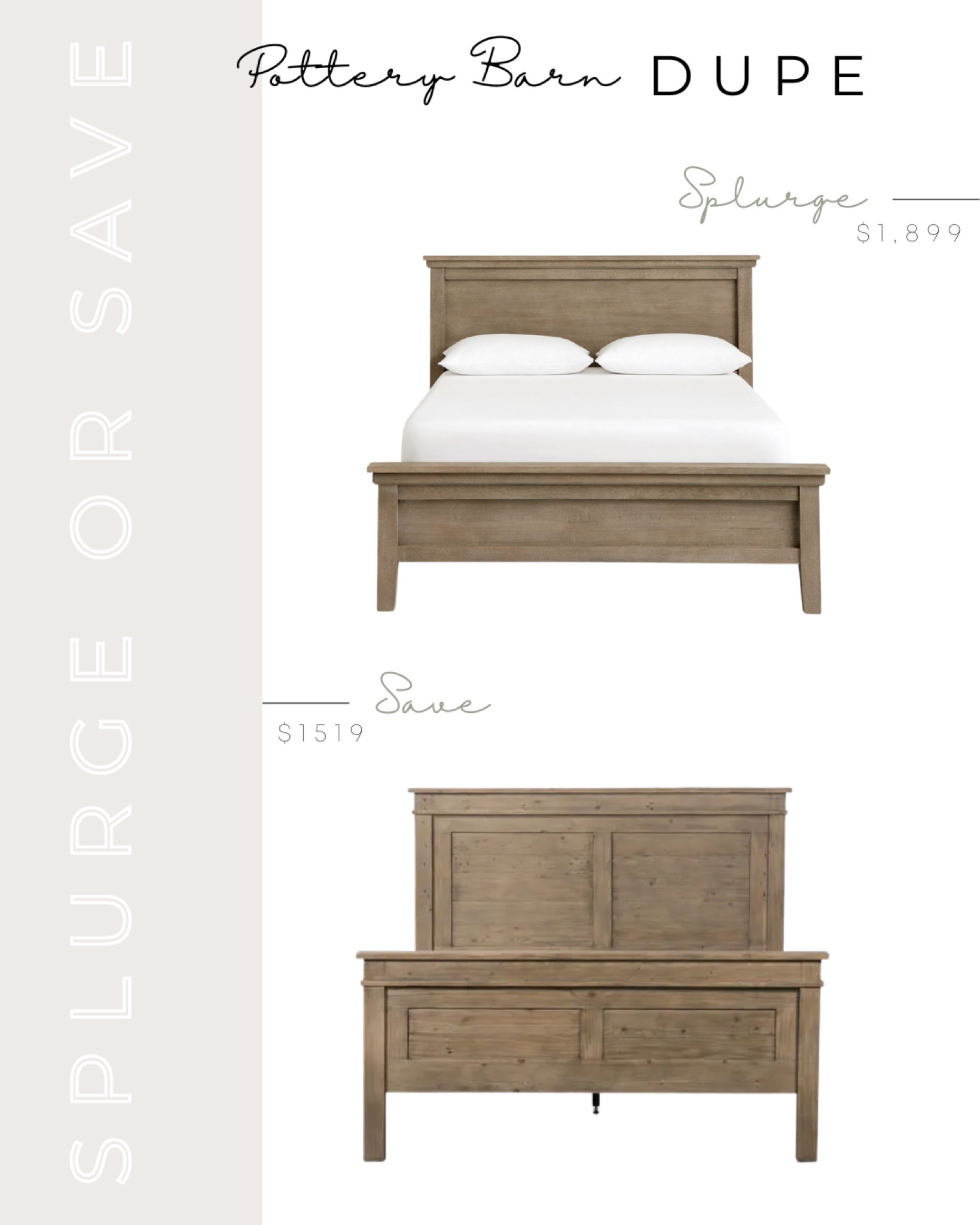 Pottery barn wood on sale bed frame