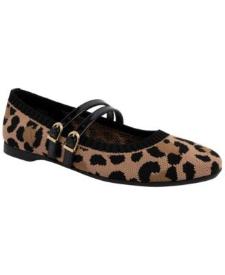 Jones New York Women's Serity Knit Mary Jane Flats - Leopard Knit | Macy's