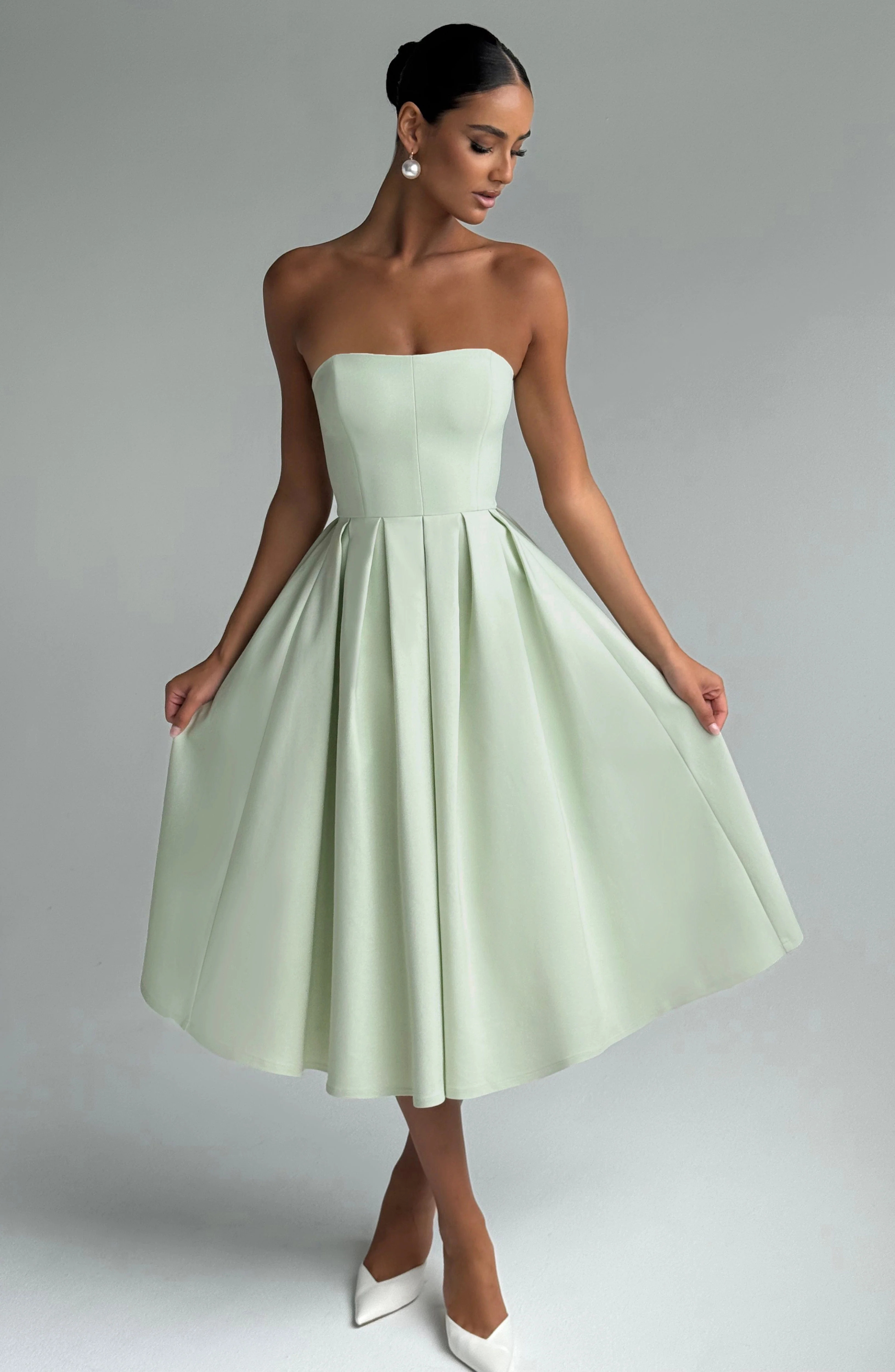Edith Midi Dress - Mint | Babyboo (global)