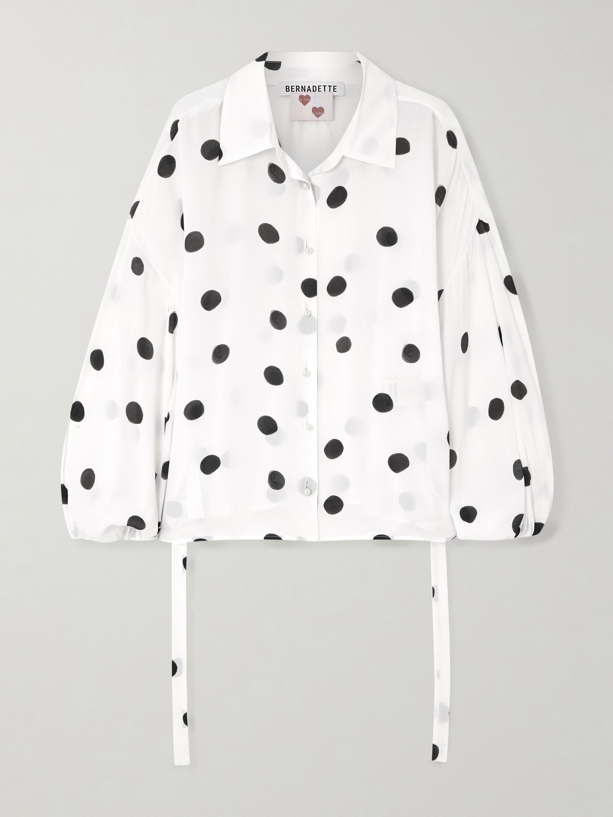 BERNADETTE - Maxine Polka-dot Crepe De Chine Shirt - White | NET-A-PORTER (US)