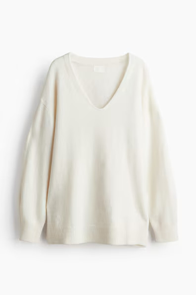 H & M - Oversized Sweater - White | H&M (US + CA)