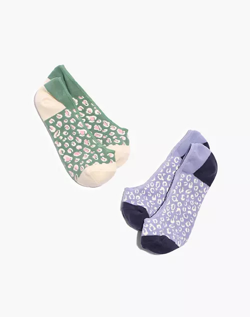 Two-Pack Inked Leopard Low-Profile Socks | Madewell