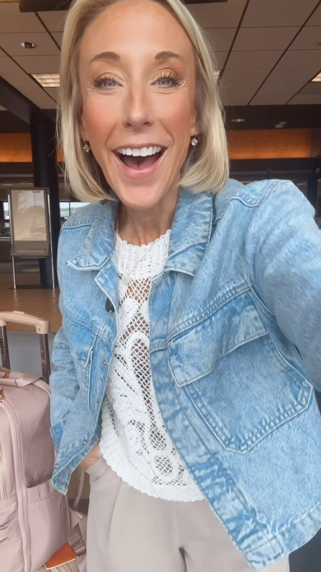 Travel outfit - we are heading to Italy!
• pants - size XS petite. 
• denim jacket - size XS. 
• crochet top - size small. 
• tank - size XS.

#LTKTravel #LTKOver40 #LTKootd