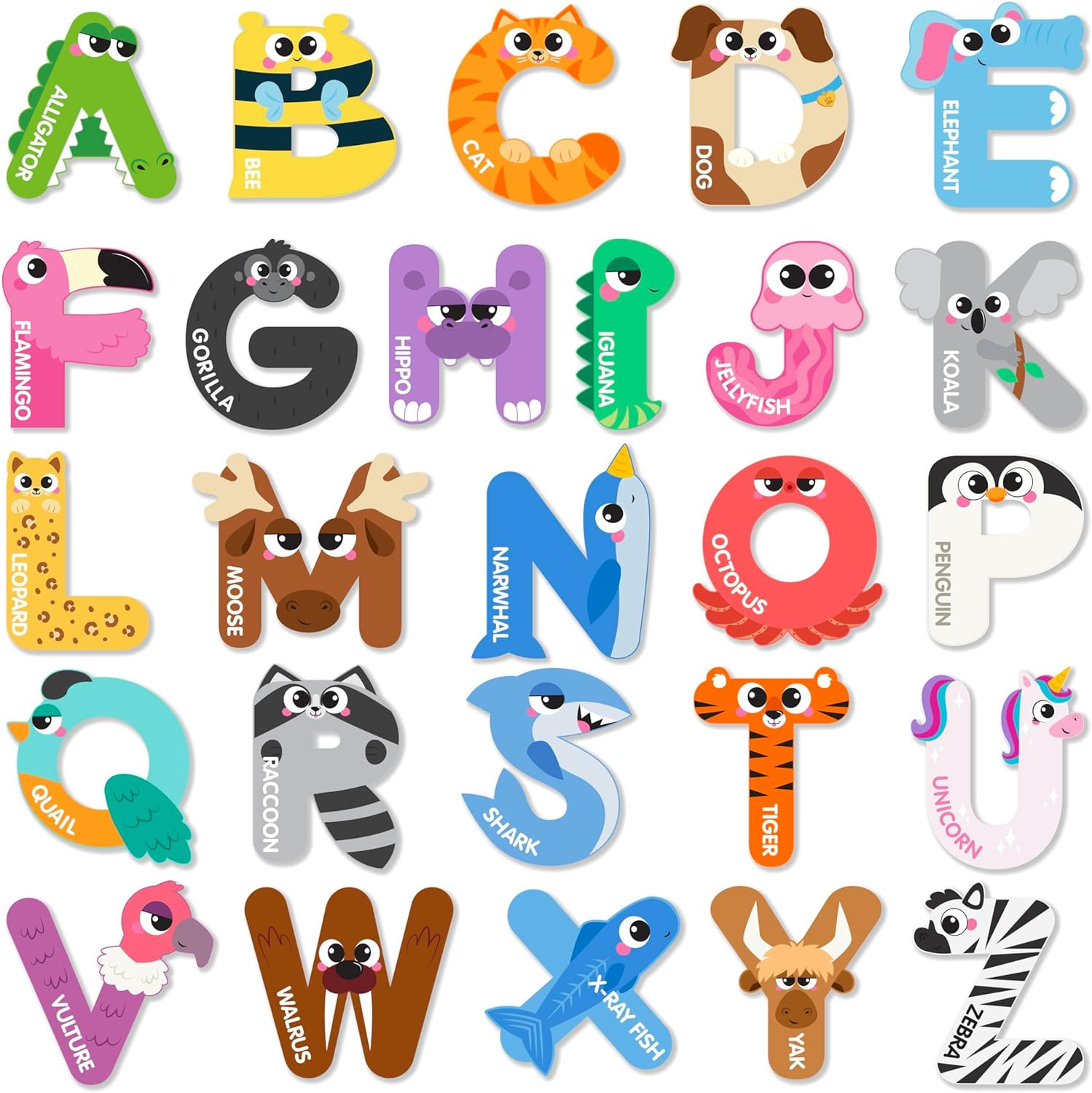 JOYIN Magnetic Letters, Animal Alphabet Fridge Magnets for Toddlers 3 4 5 Years Old, 26 Uppercase... | Amazon (US)
