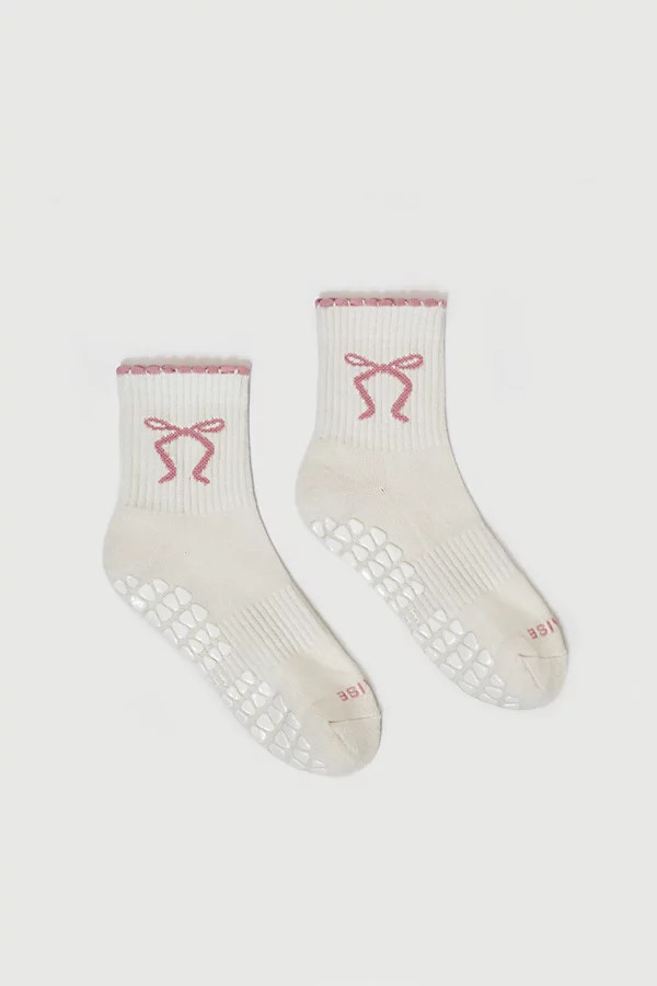 Fraise Coquette Grip Sock in Neutral, Women's at Urban Outfitters | Urban Outfitters (US and RoW)