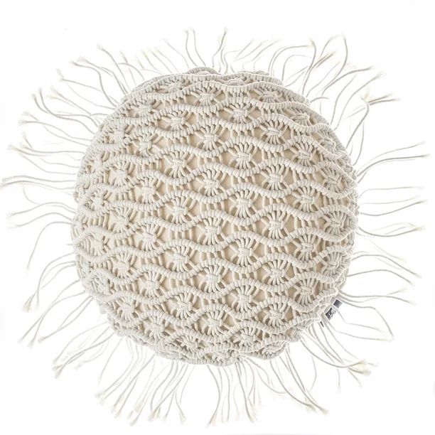 Phantoscope 100% Cotton Handmade Crochet Woven Boho with Tassels Series Decorative Throw Pillow, ... | Walmart (US)