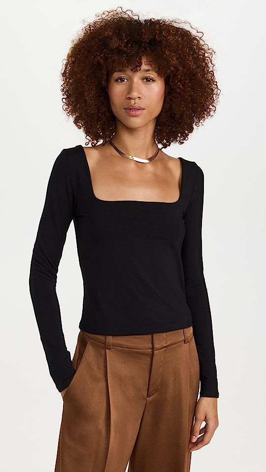 Long Sleeve Square Neck Top | Shopbop