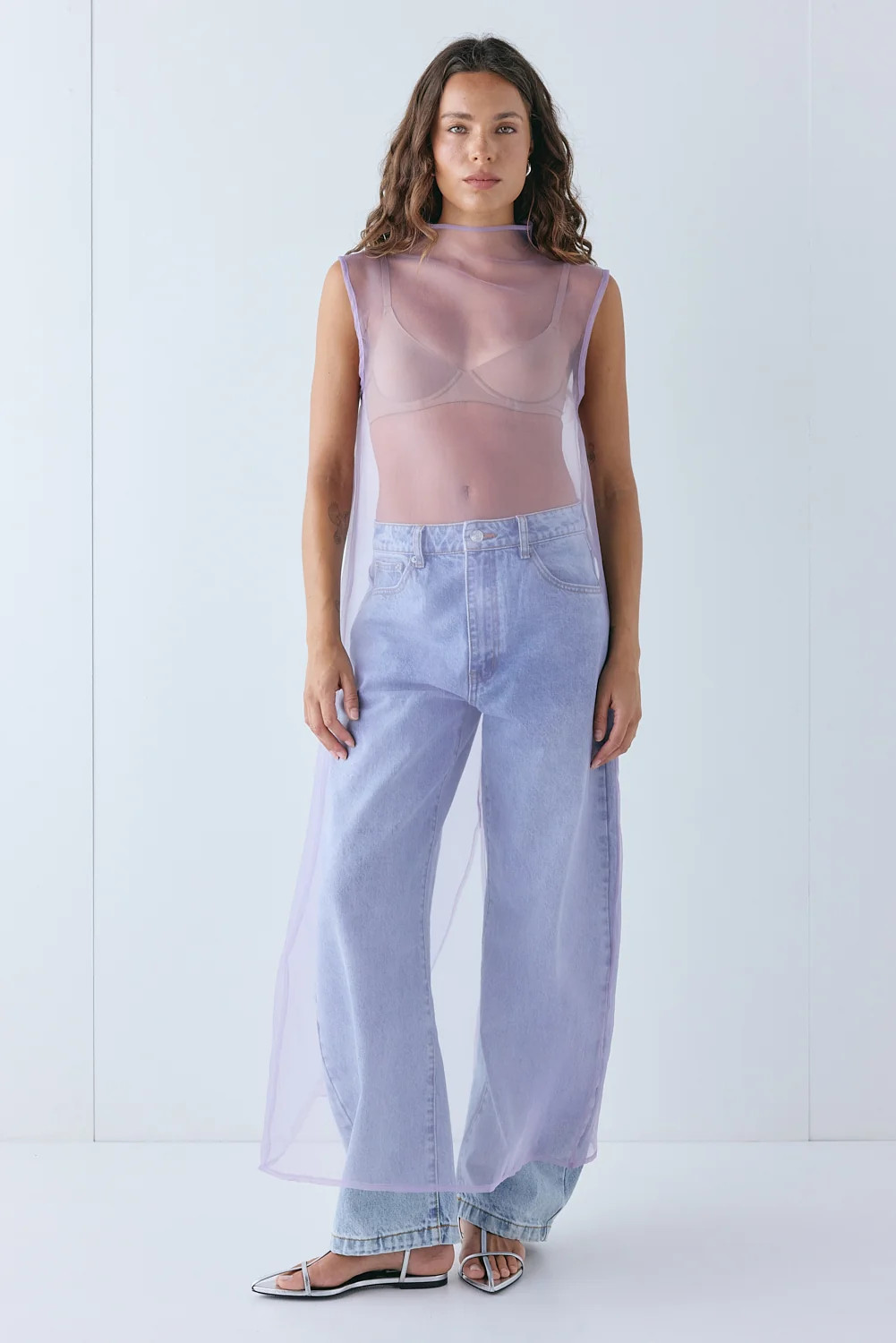 Serena Sheer Maxi Dress Lilac | VRG Grl