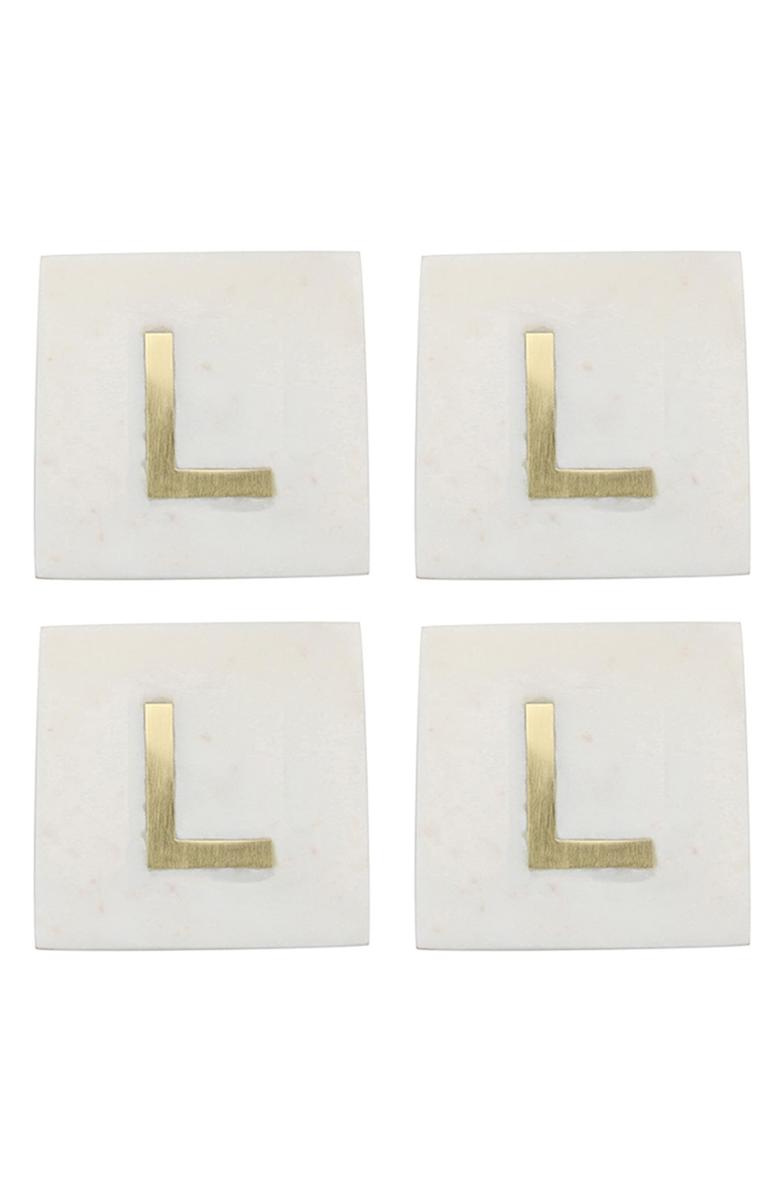 Set of 4 Monogram Marble Coasters | Nordstrom