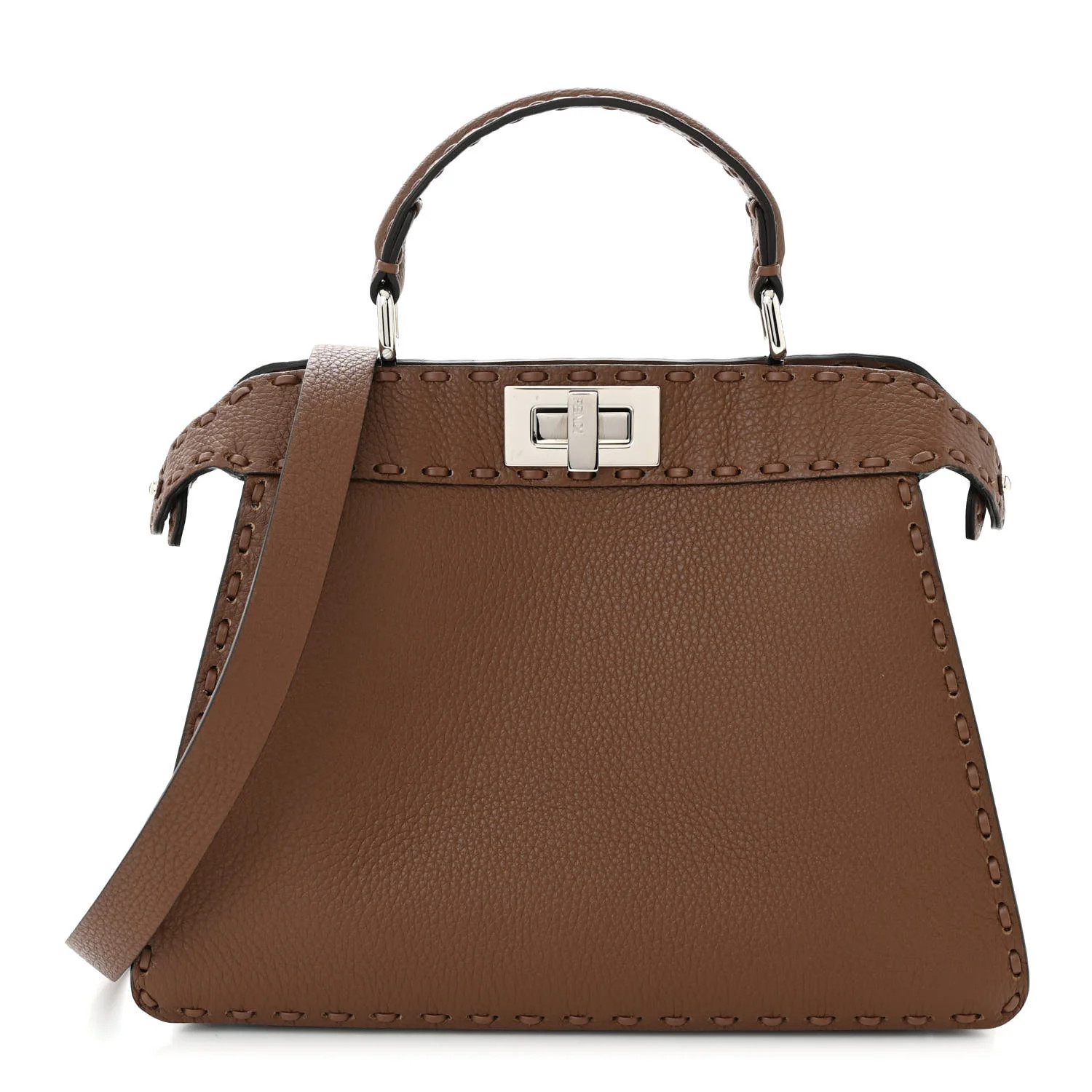 Cuoio Romano Selleria Chamois Small Peekaboo I SEE U Satchel Mou | FASHIONPHILE (US)